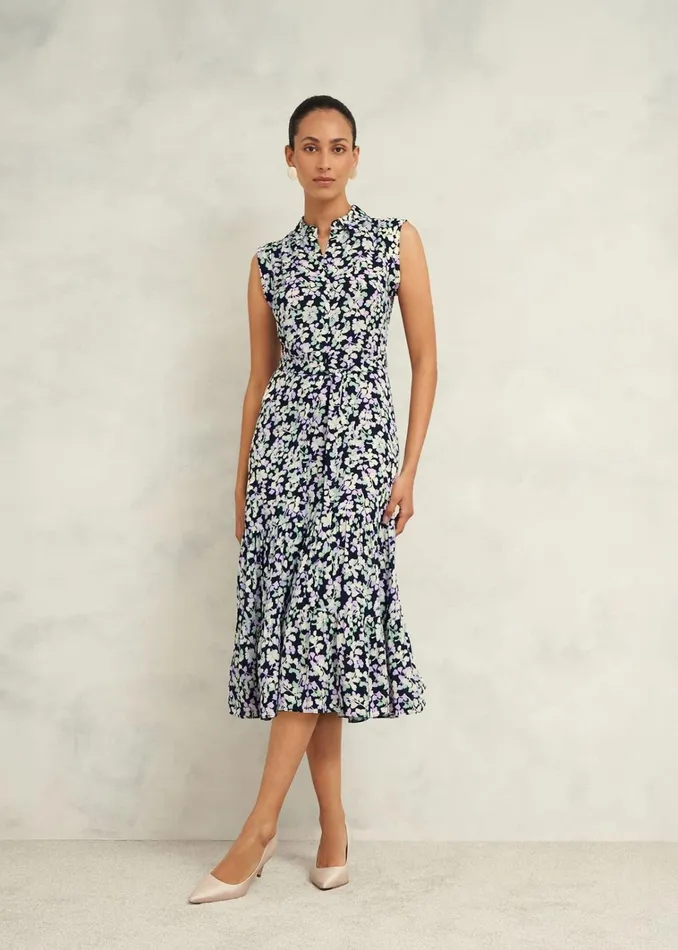 Women Petite Esme Dress Navy Multi Hobbs Dresses and Jumpsuits