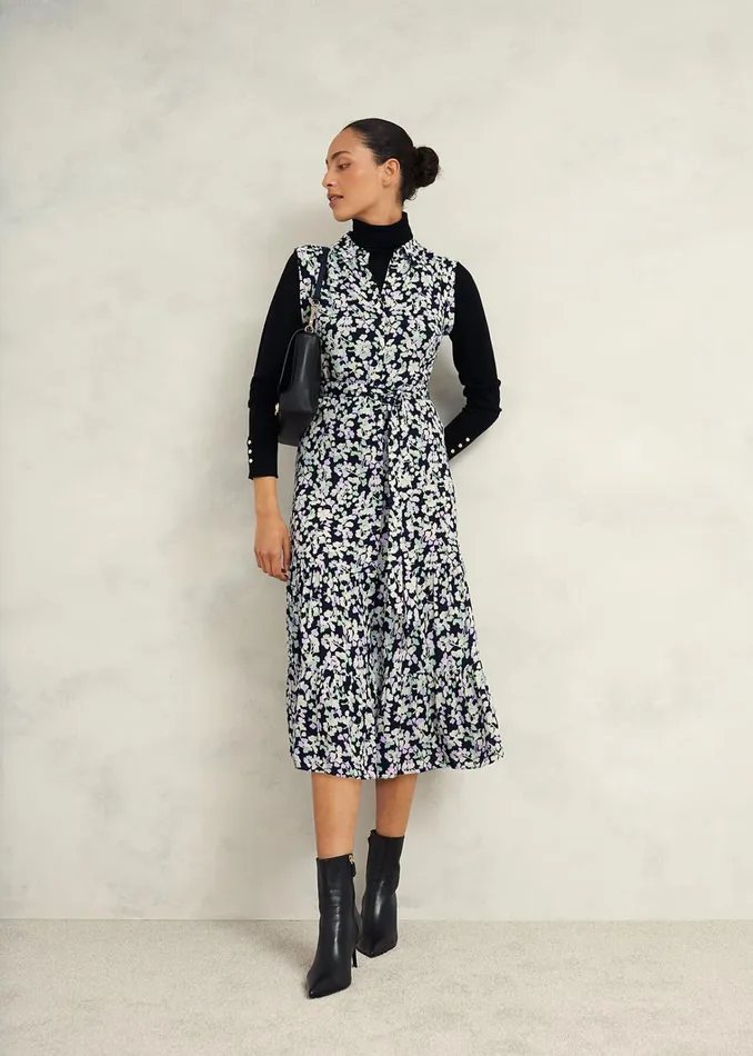 Women Petite Esme Dress Navy Multi Hobbs Dresses and Jumpsuits