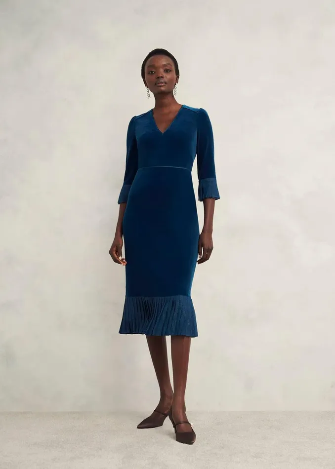 Women Petite Mary Dress Riverside Blue Hobbs Dresses and Jumpsuits