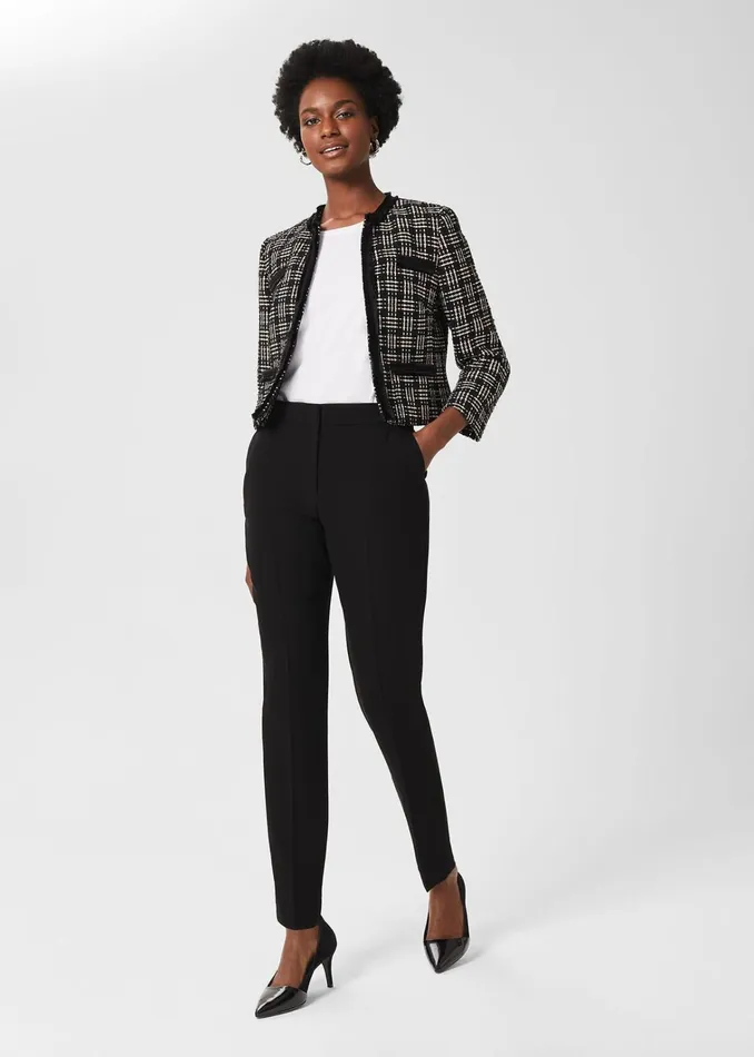 Women Petite Mel Tapered Trousers Black Hobbs Trousers