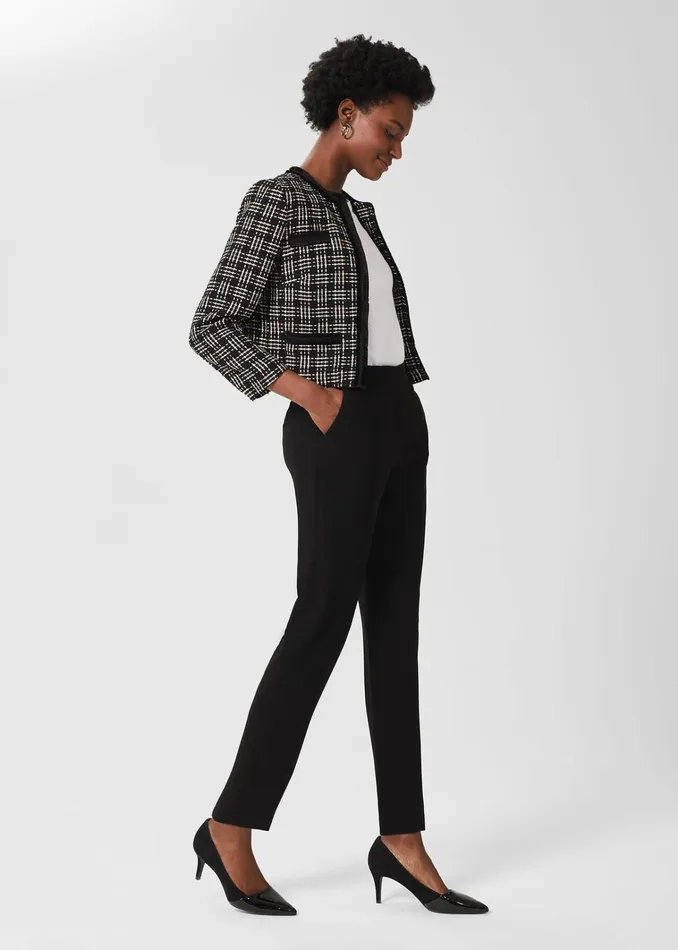 Women Petite Mel Tapered Trousers Black Hobbs Trousers
