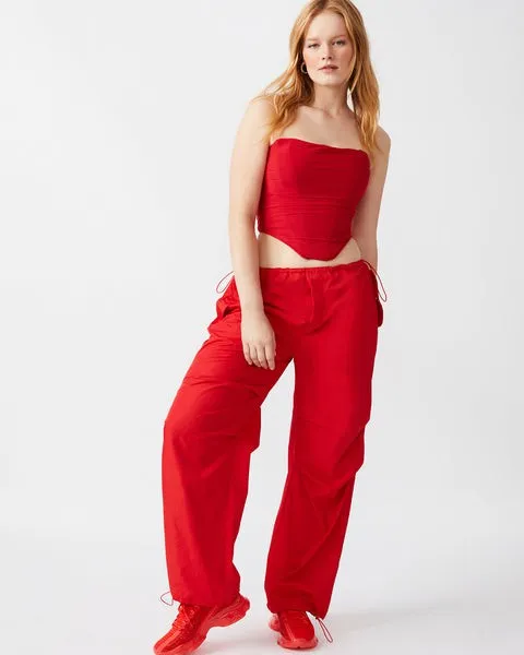 Women PIA PARACHUTE PANT RED Red Steve Madden Bottoms