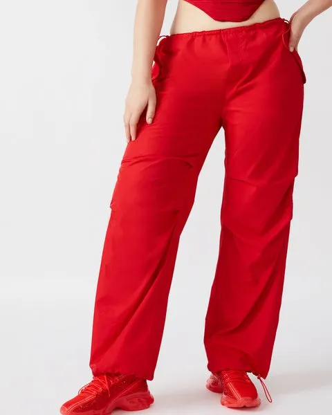 Women PIA PARACHUTE PANT RED Red Steve Madden Bottoms Women PIA PARACHUTE PANT RED Red Steve Madden Bottoms