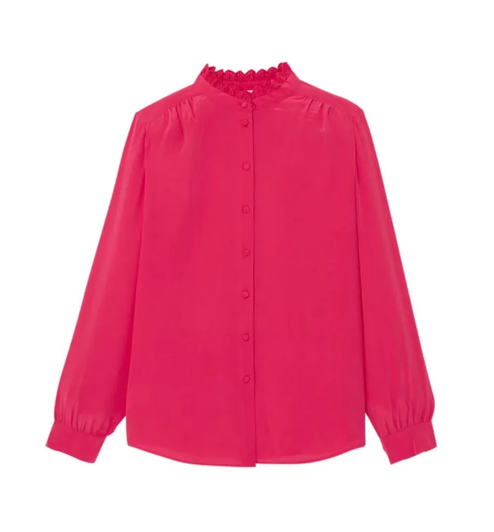 Women Plain Pure Silk Shirt 8211 Pink Promod Shirts And Tunics Women Plain Pure Silk Shirt 8211 Pink Promod Shirts And Tunics