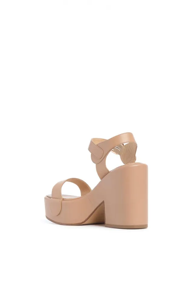 Women Platforms Gabriela Hearst Iris Platform Sandal In Dark Camel Leather