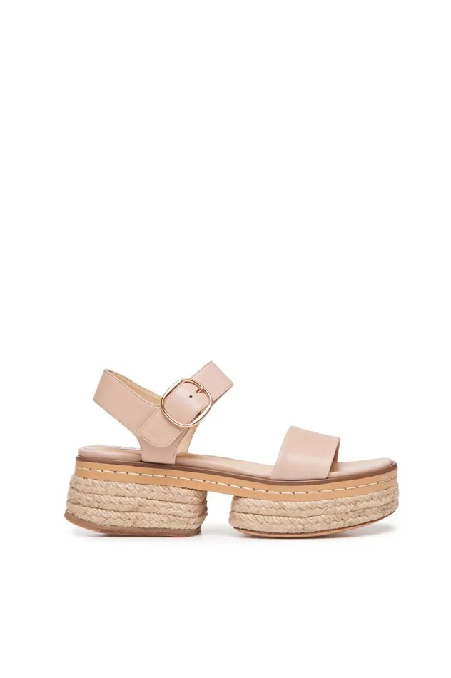 Women Platforms Gabriela Hearst Ryka Braided Sandal In Blush Leather
