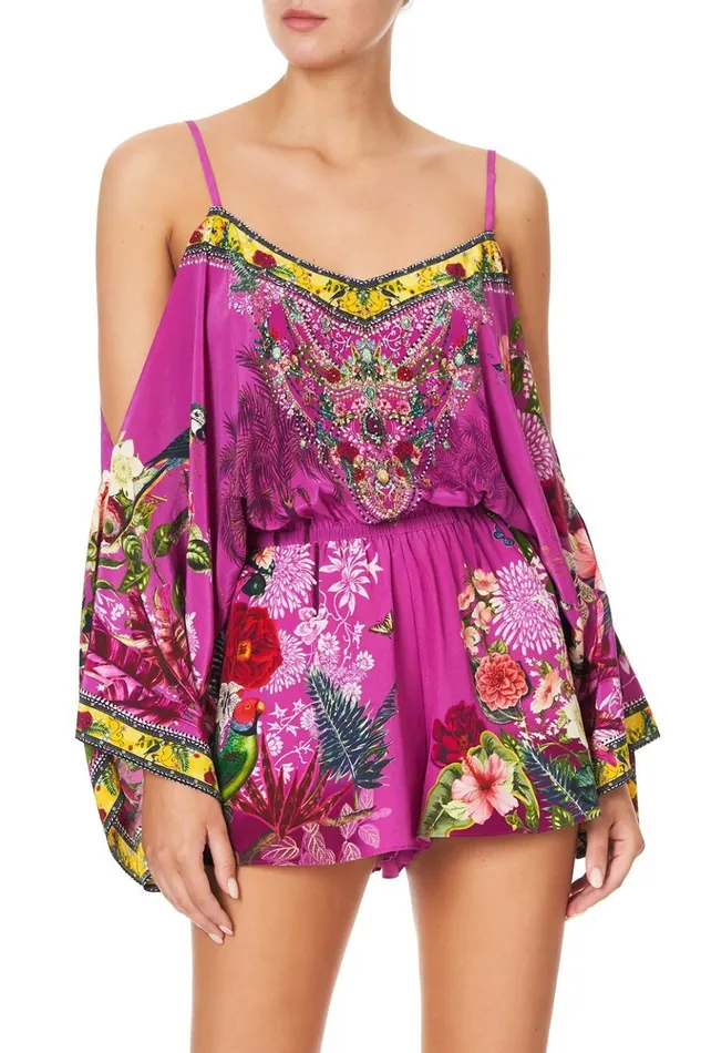 Women Playsuits and Jumpsuits Camilla Drop Shoulder Playsuit Jungle Language