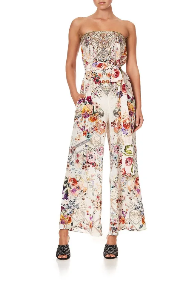 Women Playsuits and Jumpsuits Camilla Tie Waist Strapless Jumpsuit Sew In Love