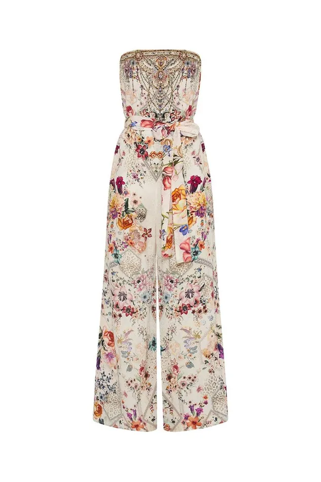 Women Playsuits and Jumpsuits Camilla Tie Waist Strapless Jumpsuit Sew In Love