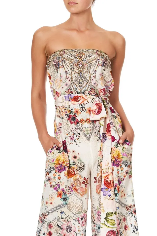 Women Playsuits and Jumpsuits Camilla Tie Waist Strapless Jumpsuit Sew In Love
