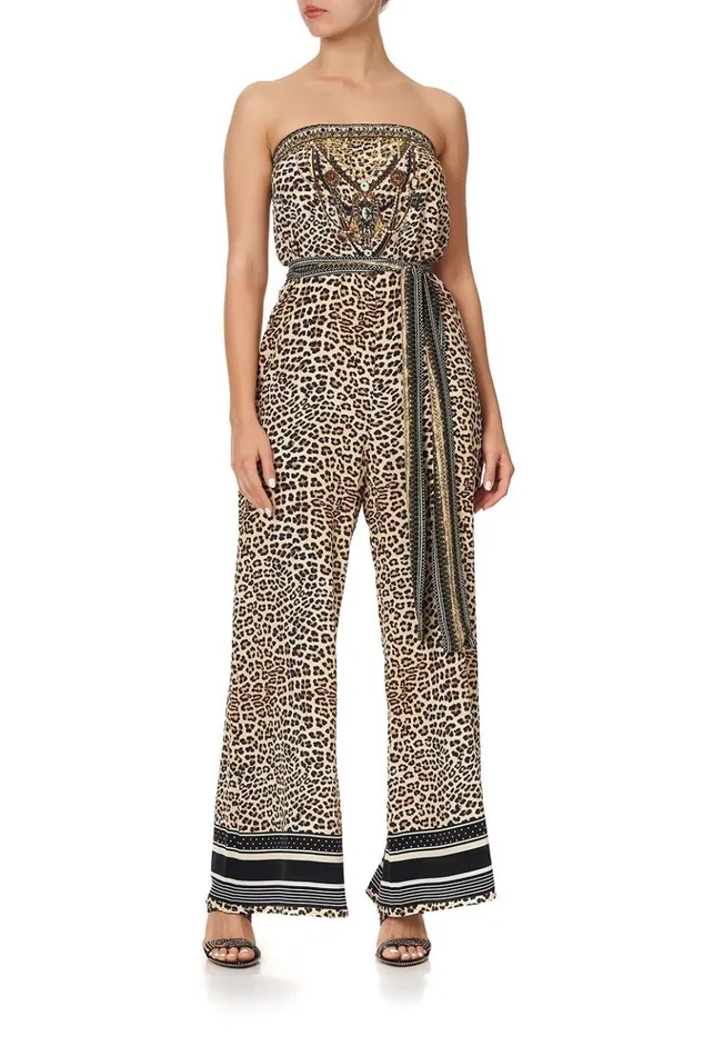 Women Playsuits and Jumpsuits Camilla Tie Waist Strapless Jumpsuit Sex Kitten