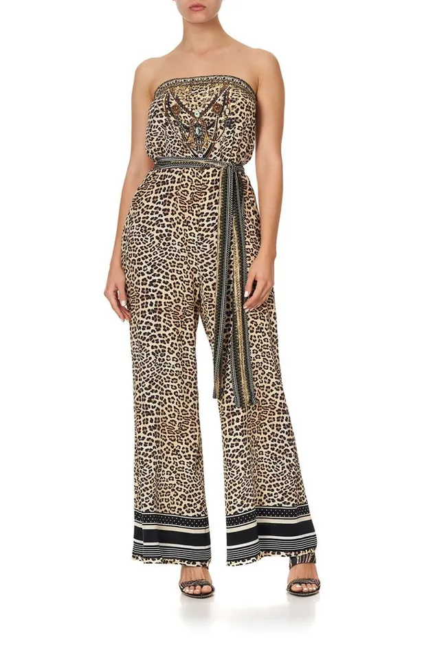 Women Playsuits and Jumpsuits Camilla Tie Waist Strapless Jumpsuit Sex Kitten
