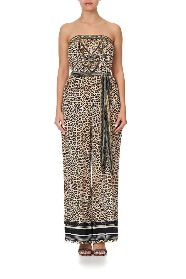 Women Playsuits and Jumpsuits Camilla Tie Waist Strapless Jumpsuit Sex Kitten