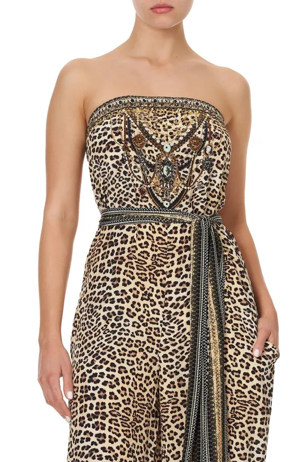 Women Playsuits and Jumpsuits Camilla Tie Waist Strapless Jumpsuit Sex Kitten