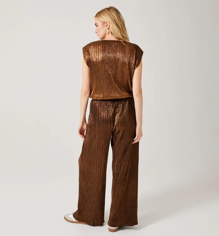 Women Pleated Top With Pad Shoulders 8211 Copper Promod Tops Women Pleated Top With Pad Shoulders 8211 Copper Promod Tops
