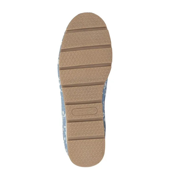 Women Prim Slip On Bluewhite Flower Canvas Baretraps Flats and Loafers