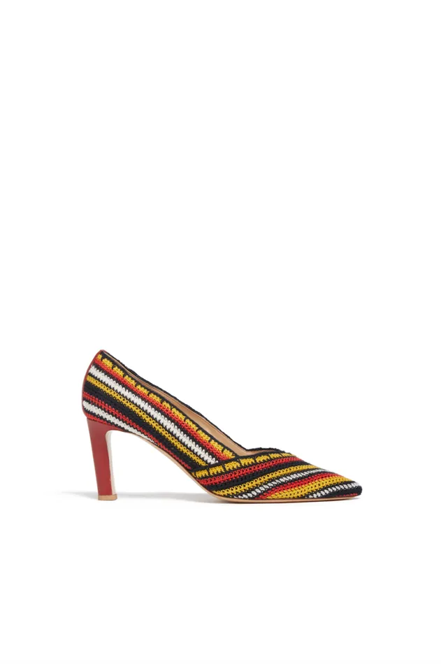 Women Pumps Gabriela Hearst Azalea High Heel Pump In Rust Multi Crochet