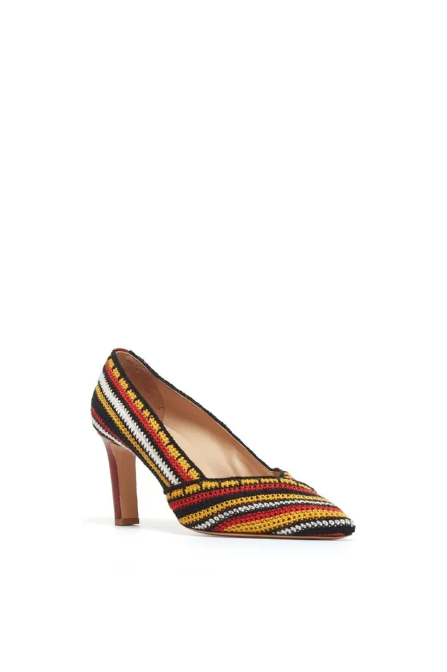 Women Pumps Gabriela Hearst Azalea High Heel Pump In Rust Multi Crochet