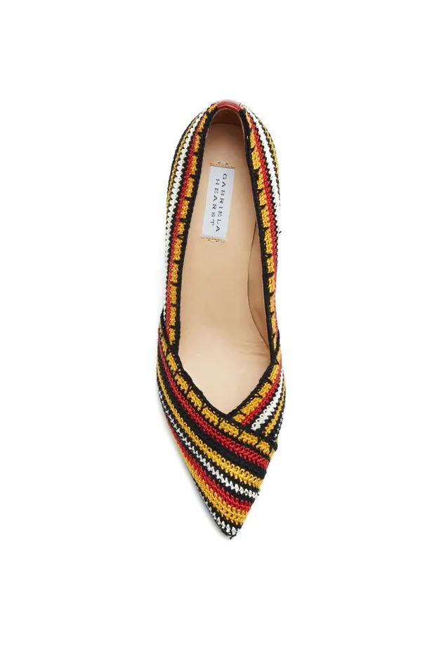Women Pumps Gabriela Hearst Azalea High Heel Pump In Rust Multi Crochet