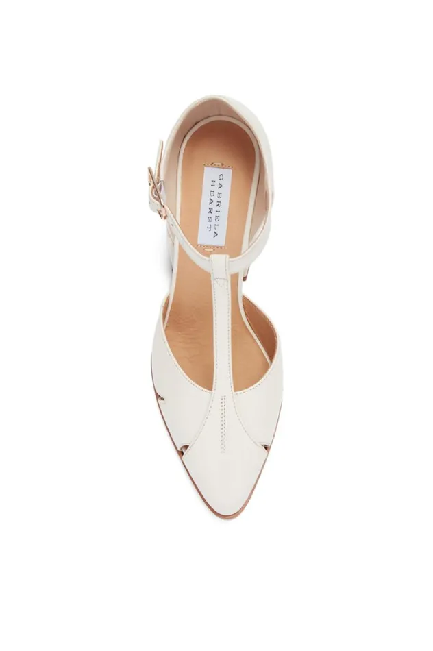 Women Pumps Gabriela Hearst Hawes TStrap Heel In Cream Leather