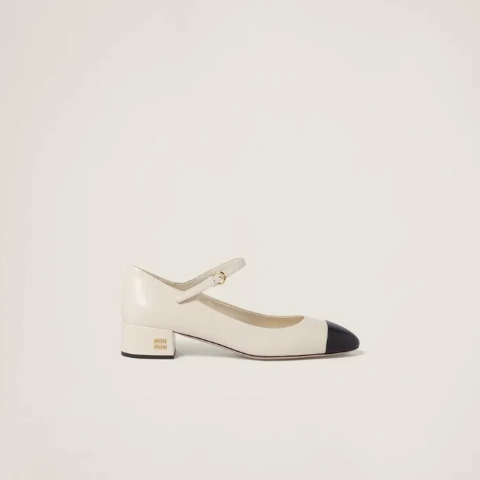 Women Pumps Miu Miu Twotone Leather Pumps Ivoryblack Women Pumps Miu Miu Twotone Leather Pumps Ivoryblack
