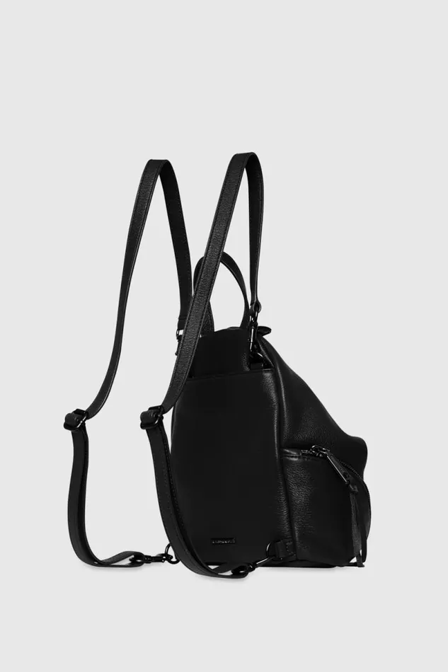 Women Rebecca Minkoff Backpacks Convertible Mini Julian Backpack Blackblack Shellac