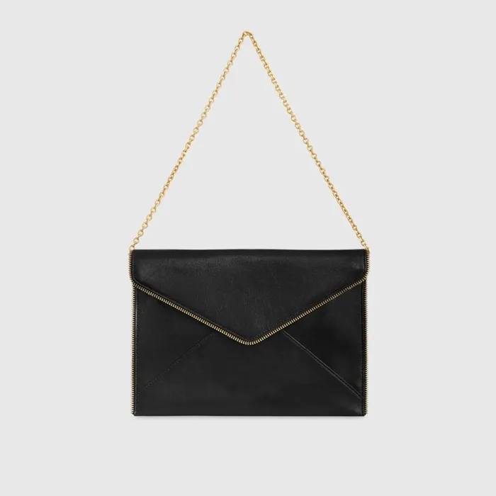 Women Rebecca Minkoff Clutches Leo Clutch With Chain Strap Black Women Rebecca Minkoff Clutches Leo Clutch With Chain Strap Black