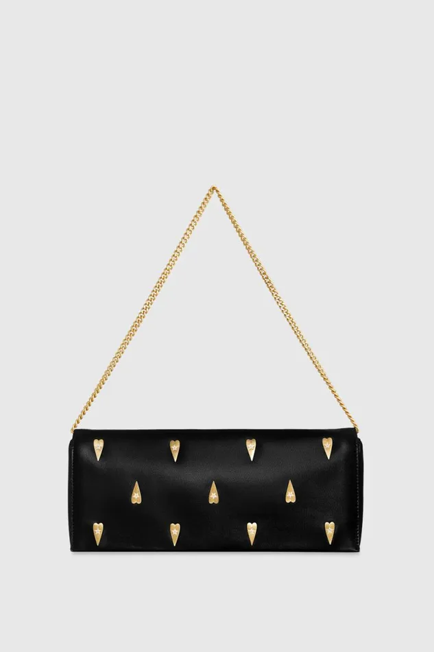 Women Rebecca Minkoff Clutches Slim Clutch With Heart Studs Blackheart Studs