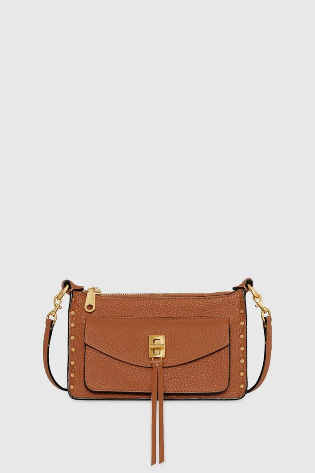Women Rebecca Minkoff Crossbody Bags Darren Mini Top Zip Crossbody Caramello