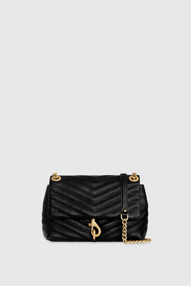 Women Rebecca Minkoff Crossbody Bags Edie Crossbody Blackantique Brass