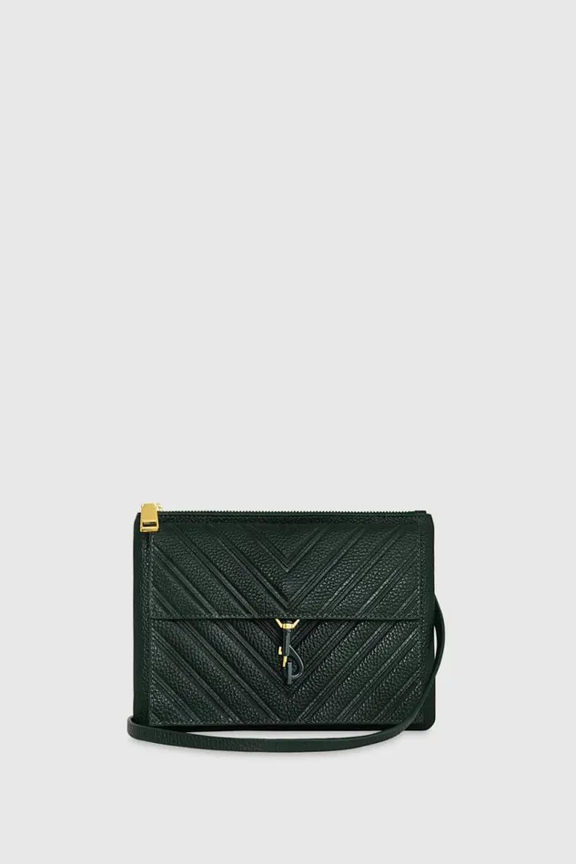 Women Rebecca Minkoff Crossbody Bags Edie Embossed Top Zip Crossbody Dark Envy