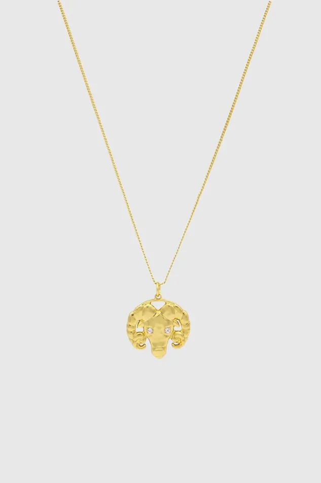 Women Rebecca Minkoff Jewelry Aries Zodiac Medallion Necklace