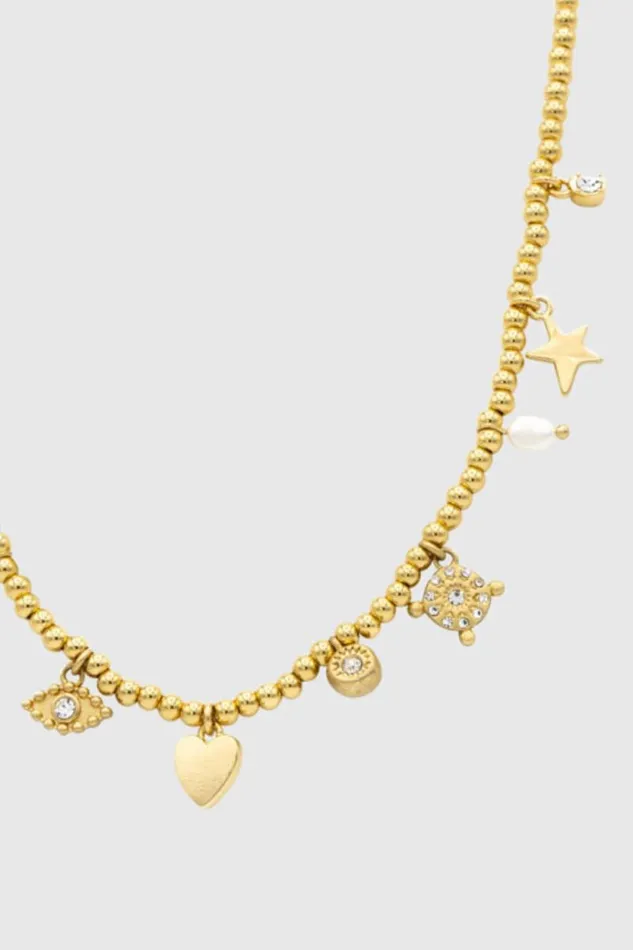 Women Rebecca Minkoff Jewelry Celestial Hearts and Crystal Charm Beaded Necklace Women Rebecca Minkoff Jewelry Celestial Hearts and Crystal Charm Beaded Necklace