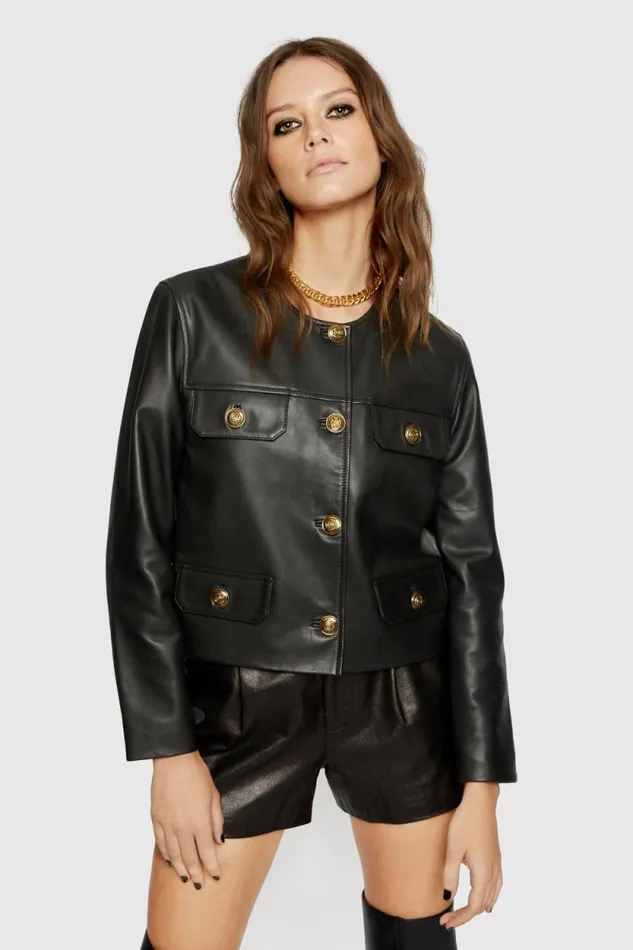Women Rebecca Minkoff Leather Taryn Jacket Black Women Rebecca Minkoff Leather Taryn Jacket Black