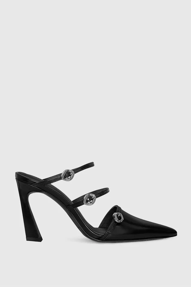 Women Rebecca Minkoff Shoes Buckle Heeled Mule Black
