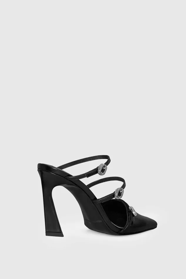 Women Rebecca Minkoff Shoes Buckle Heeled Mule Black Women Rebecca Minkoff Shoes Buckle Heeled Mule Black