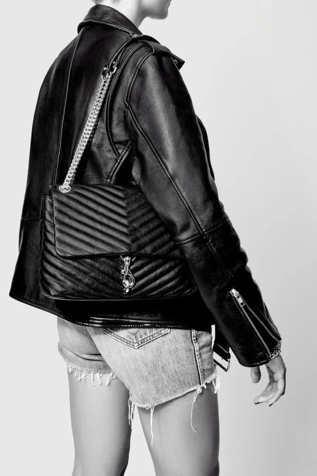 Women Rebecca Minkoff Shoulder Bags Edie Flap Shoulder Bag Blackantique Brass Women Rebecca Minkoff Shoulder Bags Edie Flap Shoulder Bag Blackantique Brass