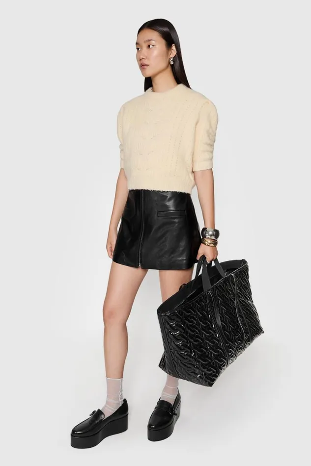 Women Rebecca Minkoff Tops Campbell Puff Sweater Blonde