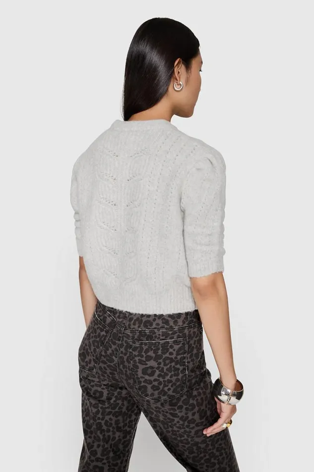 Women Rebecca Minkoff Tops Campbell Puff Sweater Stone Women Rebecca Minkoff Tops Campbell Puff Sweater Stone