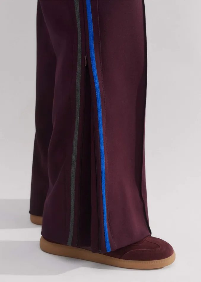 Women RegularLength Convertible Side Stripe Pant Deep Merlotsapphirecharcoal MEEM