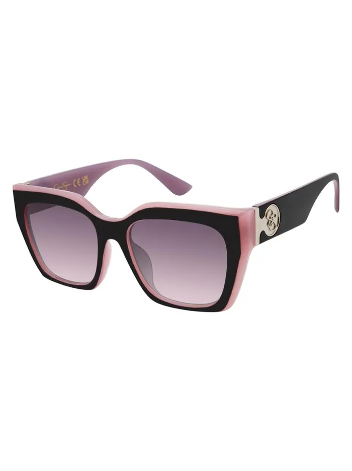 Women Retro Two Tone Cat Eye Sunglasses In Black and Mauve Jessica Simpson Sunglasses