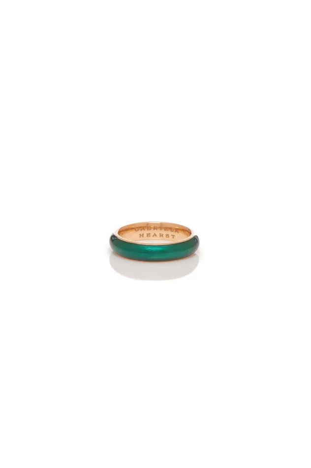 Women Rings Gabriela Hearst Vitreous Green Enamel and 18K Gold Ring