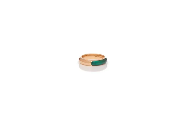 Women Rings Gabriela Hearst Vitreous Green Enamel and 18K Gold Ring