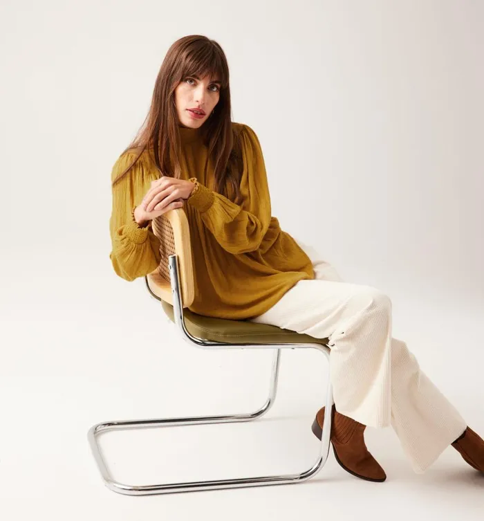 Women Romantic Blouse 8211 Ochre Promod Shirts And Tunics Women Romantic Blouse 8211 Ochre Promod Shirts And Tunics