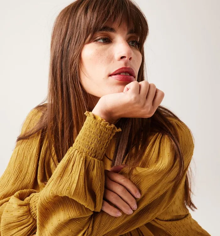 Women Romantic Blouse 8211 Ochre Promod Shirts And Tunics Women Romantic Blouse 8211 Ochre Promod Shirts And Tunics