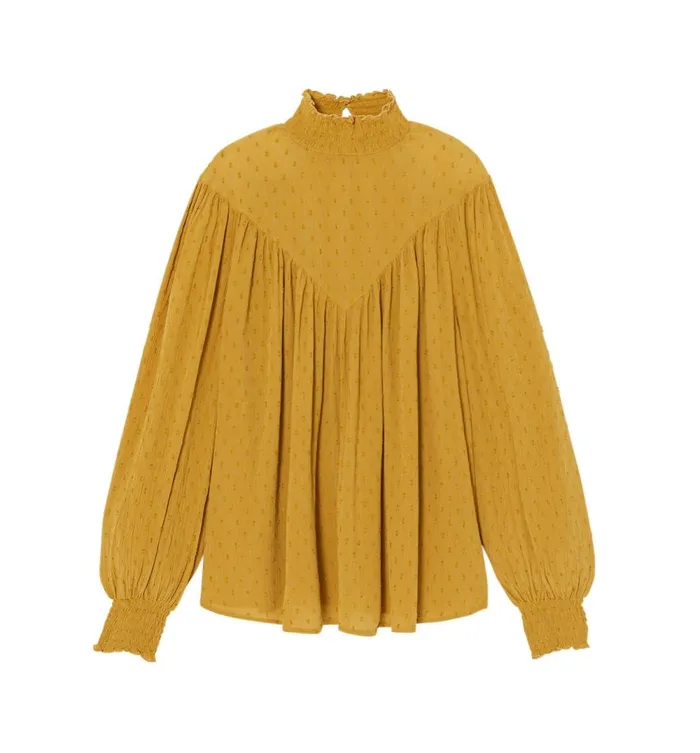Women Romantic Blouse 8211 Ochre Promod Shirts And Tunics Women Romantic Blouse 8211 Ochre Promod Shirts And Tunics