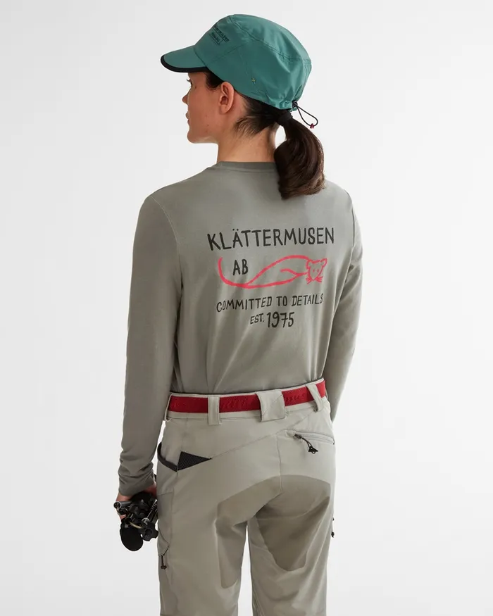 Women Runa Commitment Long Sleeve Tee Granit Grey Klttermusen TShirts