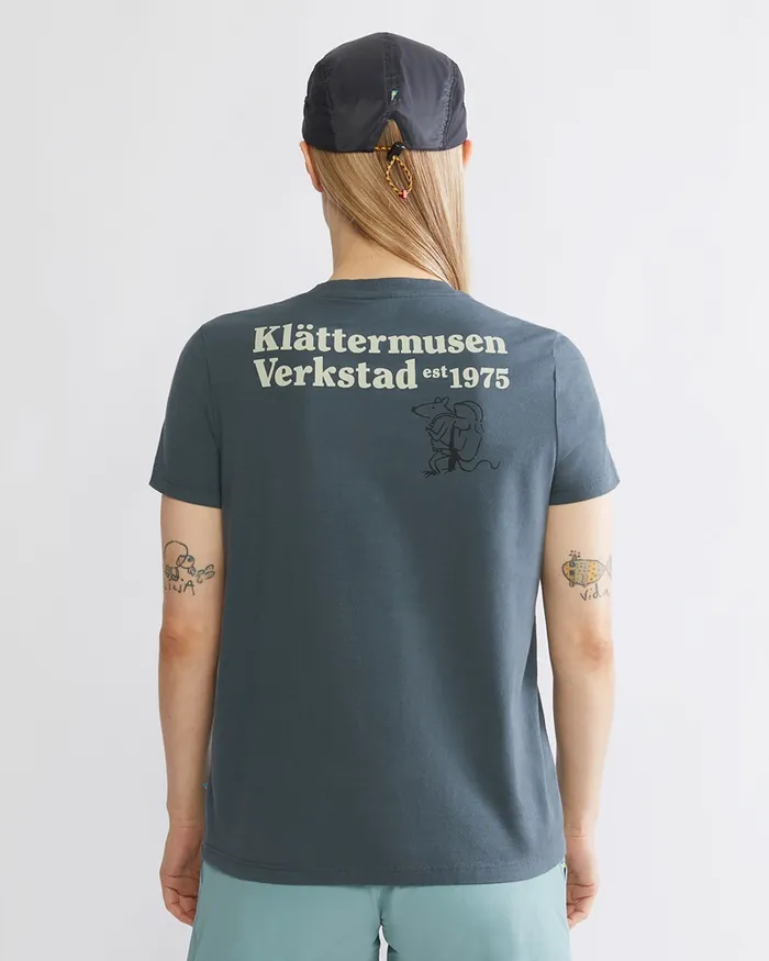 Women Runa Nomad Organic Cotton Short Sleeve Tee Thistle Blue Klttermusen TShirts