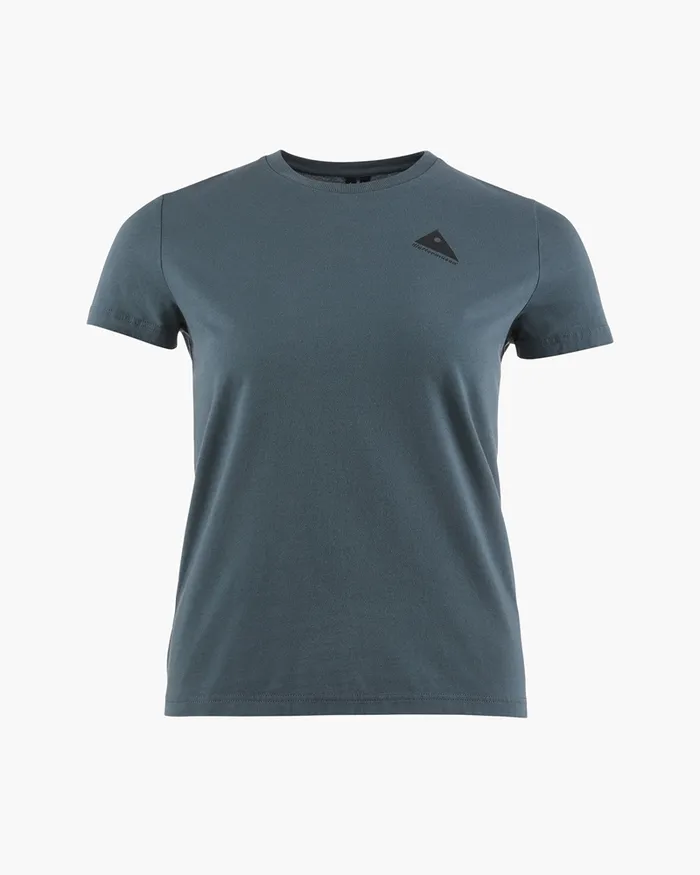 Women Runa Nomad Organic Cotton Short Sleeve Tee Thistle Blue Klttermusen TShirts