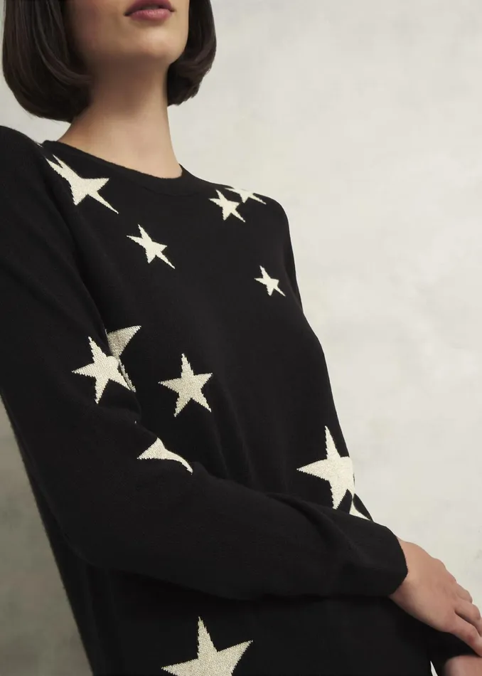 Women Samira Star Jumper With Cashemre Black Ivory Hobbs Jumpers and Cardigans